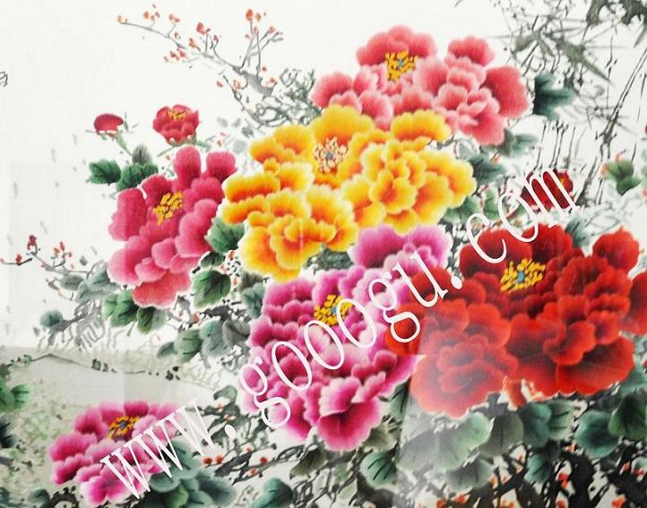 精品牡丹花、繡工精細(xì)