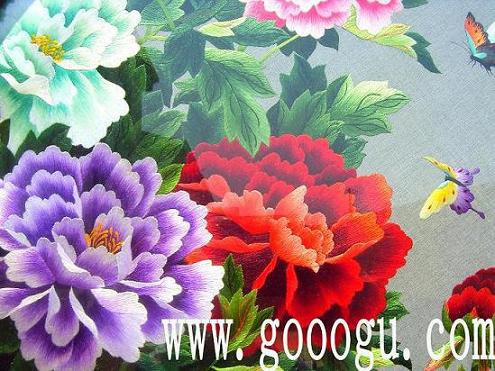 富貴牡丹刺繡，雙面繡