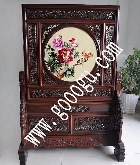 榮華富貴牡丹，居家玄關，雙面繡擺件，蘇州刺繡
