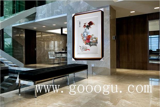 高檔裝飾畫(huà)效果圖，蘇繡精品畫(huà)